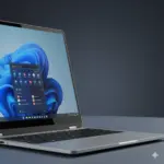Nærbillede af Windows 11 brugerflade på skærm – ikoniske elementer og design