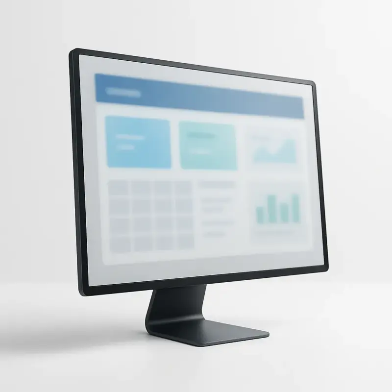 Software monitor grafik – computerskærm med softwareillustration