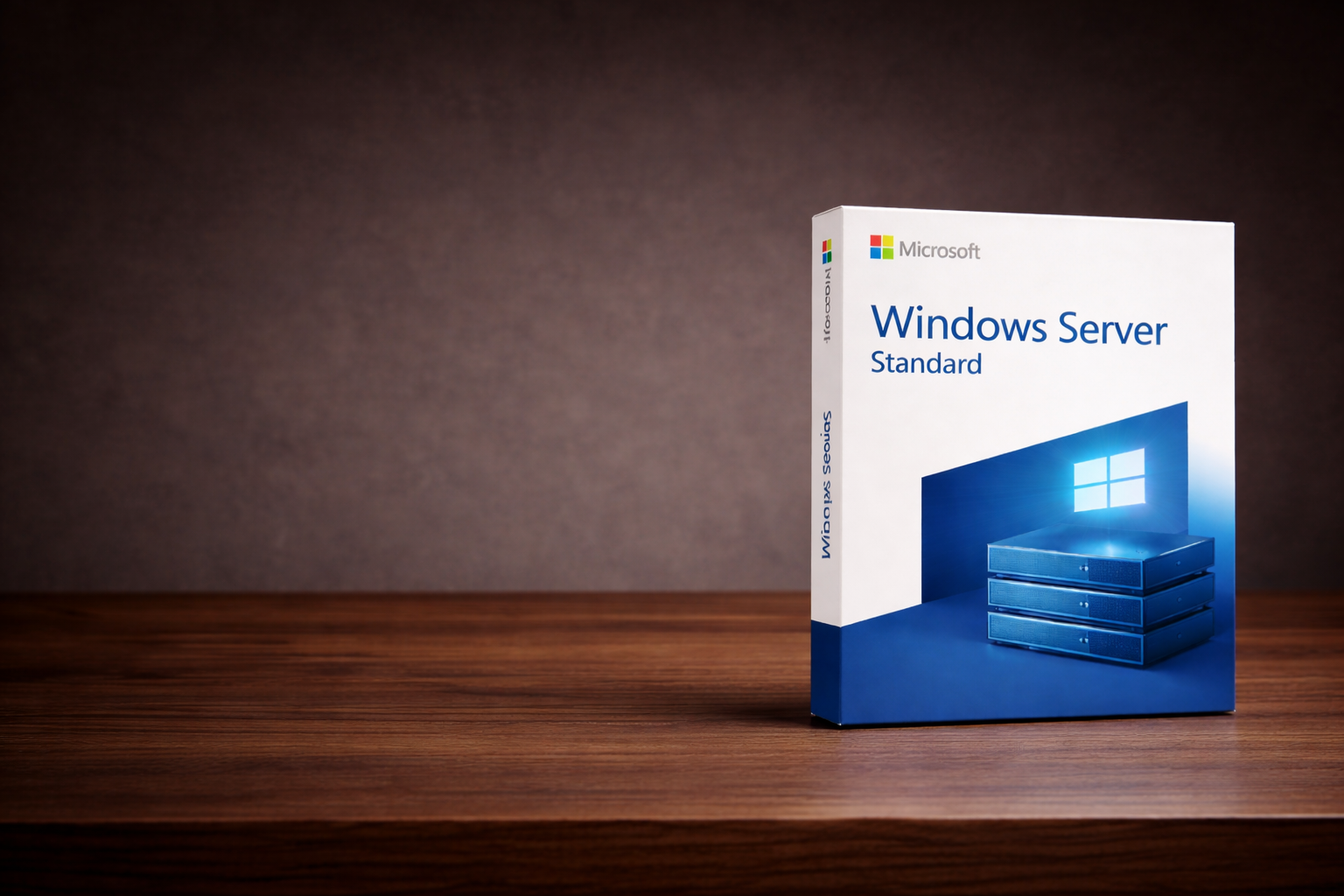 Windows Server Standard software-produktbillede til webshop med negativ plads til tekst